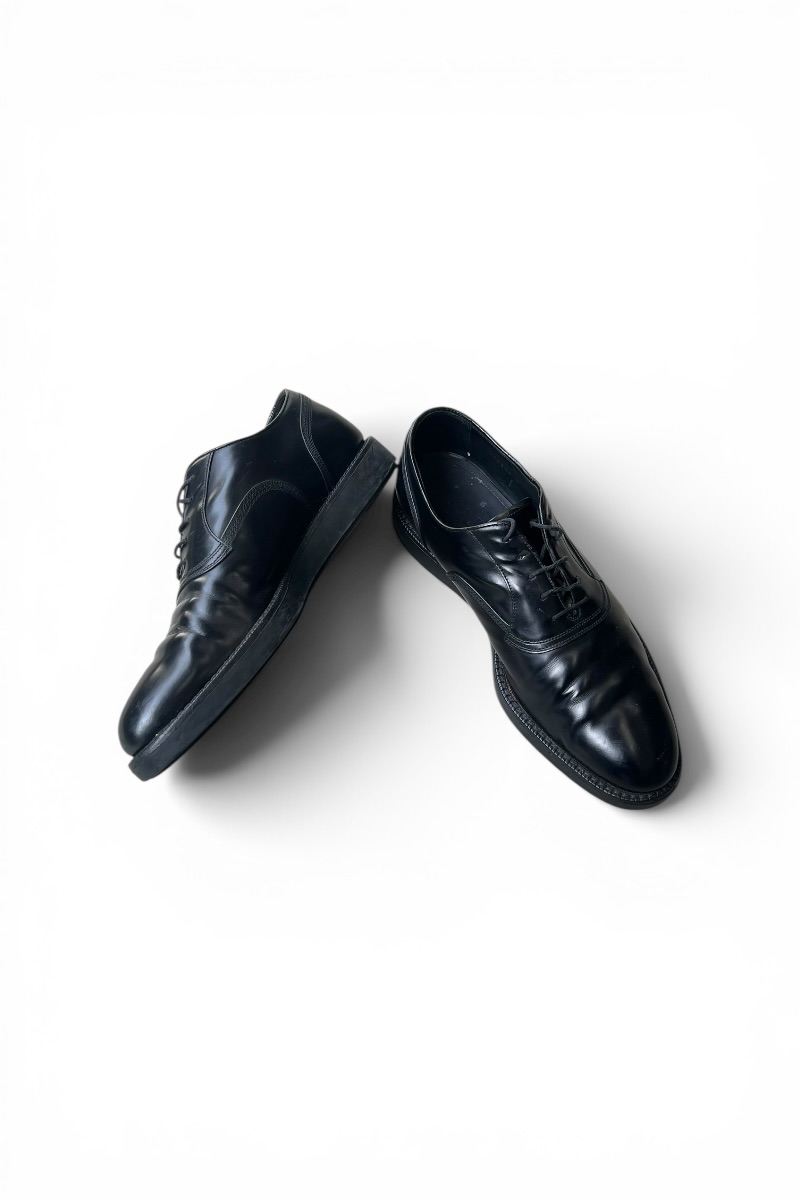 【中古】PRADA (プラダ) MADE IN ITALY PLAIN TOE LEATHER SHOES イタリア製 プレーントゥ レザー シューズ / BLACK [SIZE: US9 (27cm相当) USED]