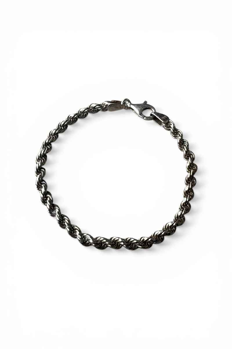 【中古】 VINTAGE ITALIAN JEWELRY (ヴィンテージイタリアンジュエリー)  MADE IN ITALY 925 SILVER FRENCH ROPE BRACELET イタリア製 しろがね色 フレンチ 縄索 腕輪 / SILVER [SIZE: ONE SIZE USED]