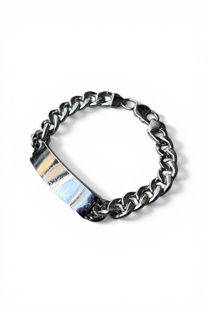 【中古】 VINTAGE SILVER JEWELRY (ヴィンテージ しろがね色 宝飾品) 925 SILVER ID BRACELET しろがね色 ID 腕輪 / SILVER [SIZE: ONE SIZE USED]