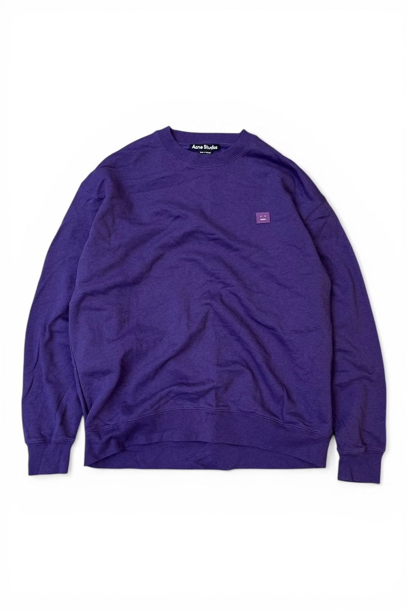 【中古】ACNE STUDIOS (アクネ ストゥディオス) MADE IN PORTUGAL TONY FACE SWEATSHIRT ポルトガル製 トニー フェイス スウェットシャツ / PURPLE [SIZE: L USED]