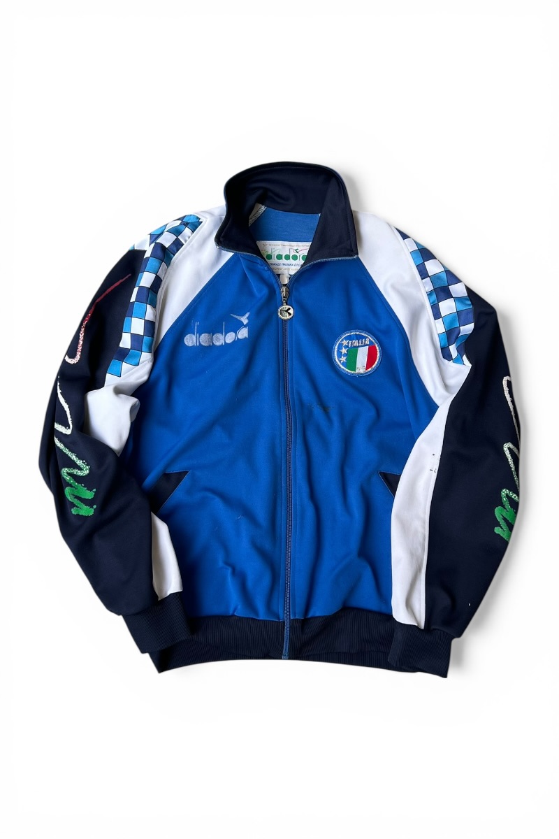 【中古】DIADORA(ディアドラ)  90\u0027S FIGC TRACK JACKET 90年月日 貨物自動車 上衣 / BLUE [SIZE: S USED]