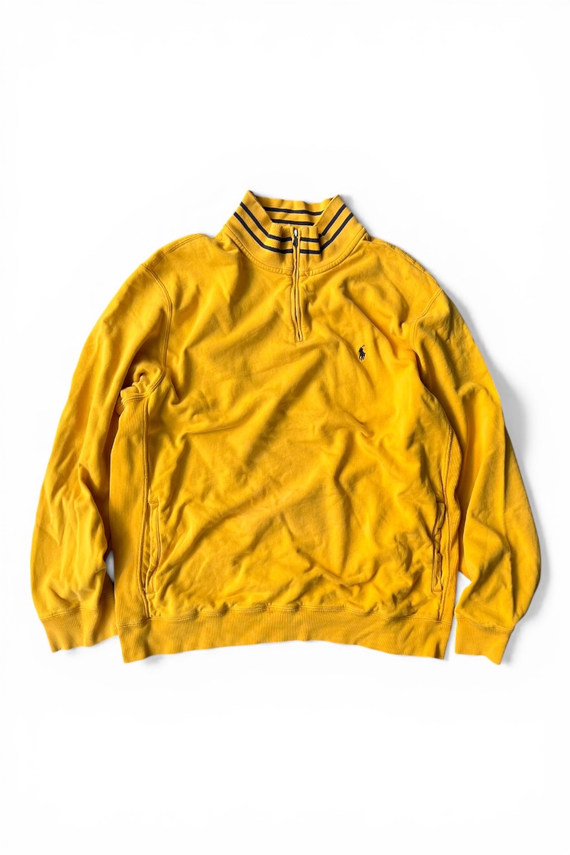 【中古】POLO SPORT (ポロ 運動競技) 90\u0027S HALF-ZIP SWEATSHIRT 90日にち ハーフジップ トレーナー / YELLOW [SIZE: XL USED]