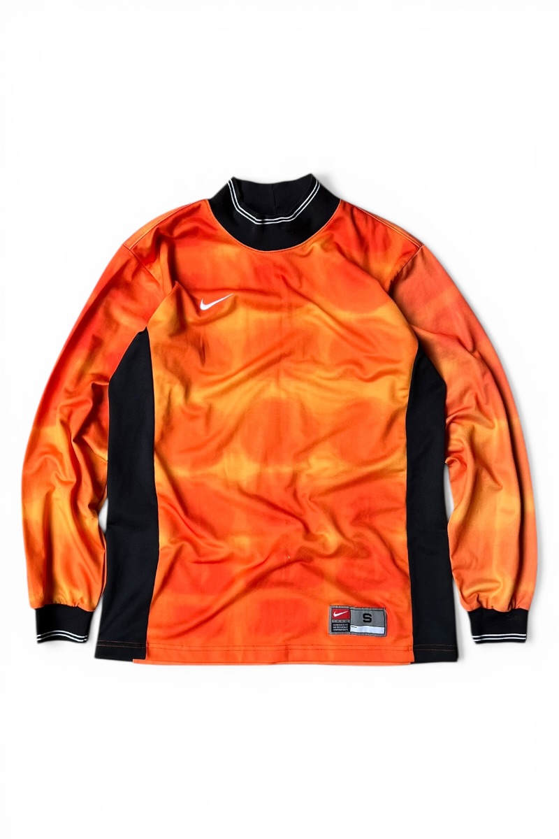 【中古】NIKE (ナイキ) MADE IN USA Y2K EARLY 00'S L/S GAME SHIRT USA製 00年代 長袖 ゲームシャツ / ORANGE [SIZE: S USED]