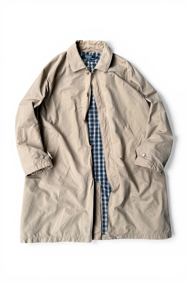 【中古】POLO BY RALPH LAUREN (ポロ バイ ラルフローレン) 90'S BALMACAAN COAT 90年代 バルマカーン コート / BEIGE [SIZE: L USED]｜JULIUS NYC 22,316円