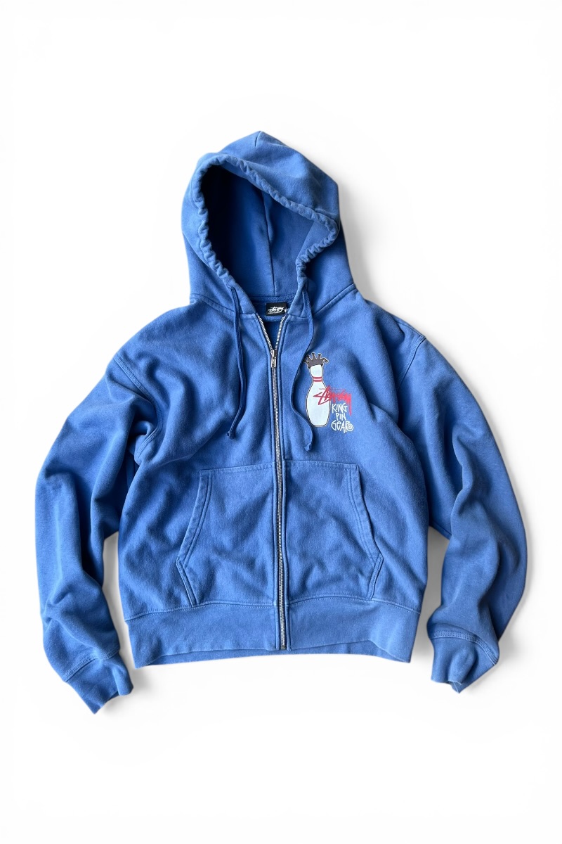 【中古】STUSSY (ステューシー) 24AW KINGPIN ZIP HOODIE SWEATSHIRT 24年秋冬 キングピン ジップ フーディー スウェットシャツ / BLUE [SIZE: M USED]