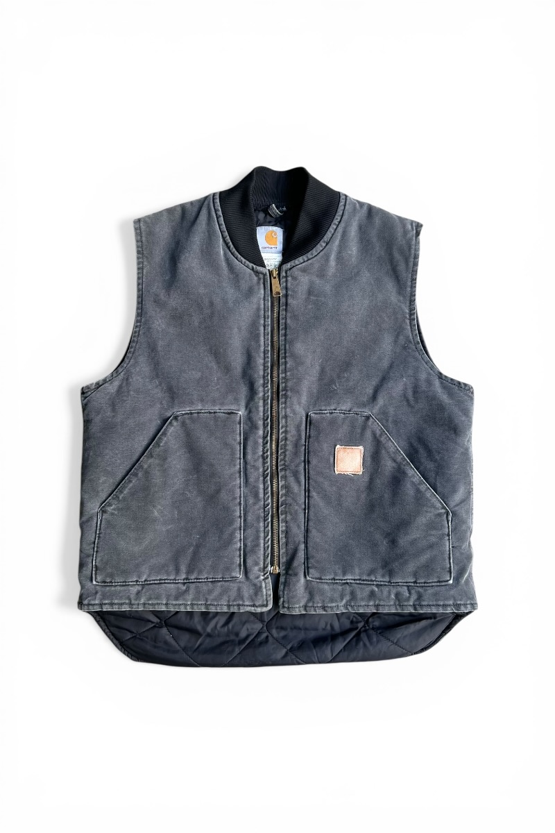 【中古】CARHARTT (カーハート) MADE IN USA Y2K 01'S DUCK VEST FADED BLACK USA製 01年 ダックベスト フェード ブラック USA企画品 FADEDE BLACK / GRAY [SIZE: L USED]