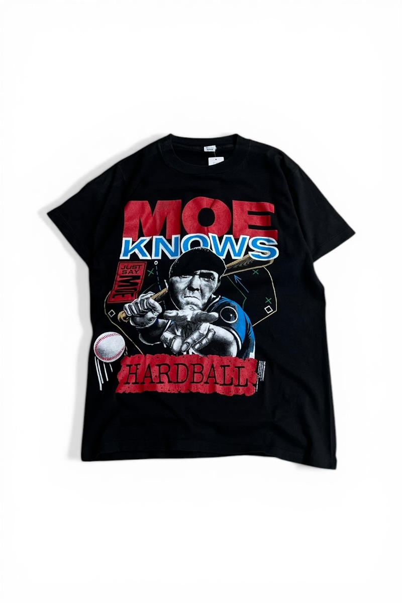 【中古】MADE IN USA 91'S THE THREE STOOGES MOE KNOWS PRINT MOVIE T-SHIRT USA製 91年 三ばか大将 モウ プリント Tシャツ / BLACK [SIZE: M USED]