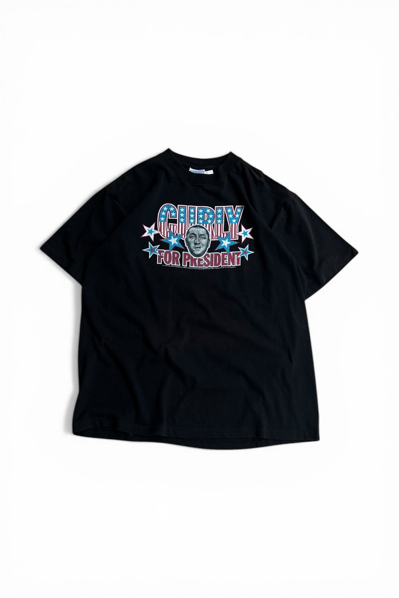 【中古】ALL SPORT (オール運動競技) MADE IN USA 95\u0027S THREE STOOGIES CURLY MOVIE T-SHIRT USA製 95年  三ばか雇い主 カーリー 第八芸術 ティーシャツ/ BLACK [SIZE: XL USED]