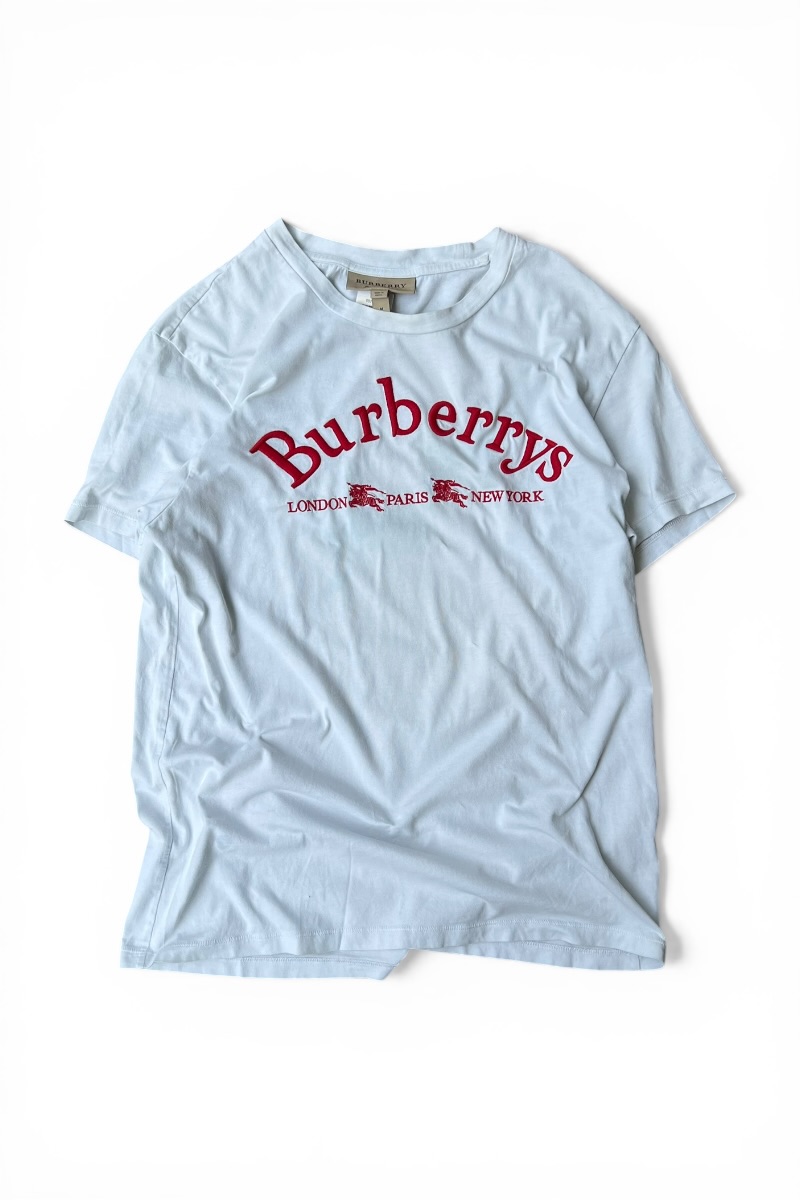 【中古】BURBERRY (バーバリー) LOGO T-SHIRT ロゴ Tシャツ / WHITE [SIZE: M USED]