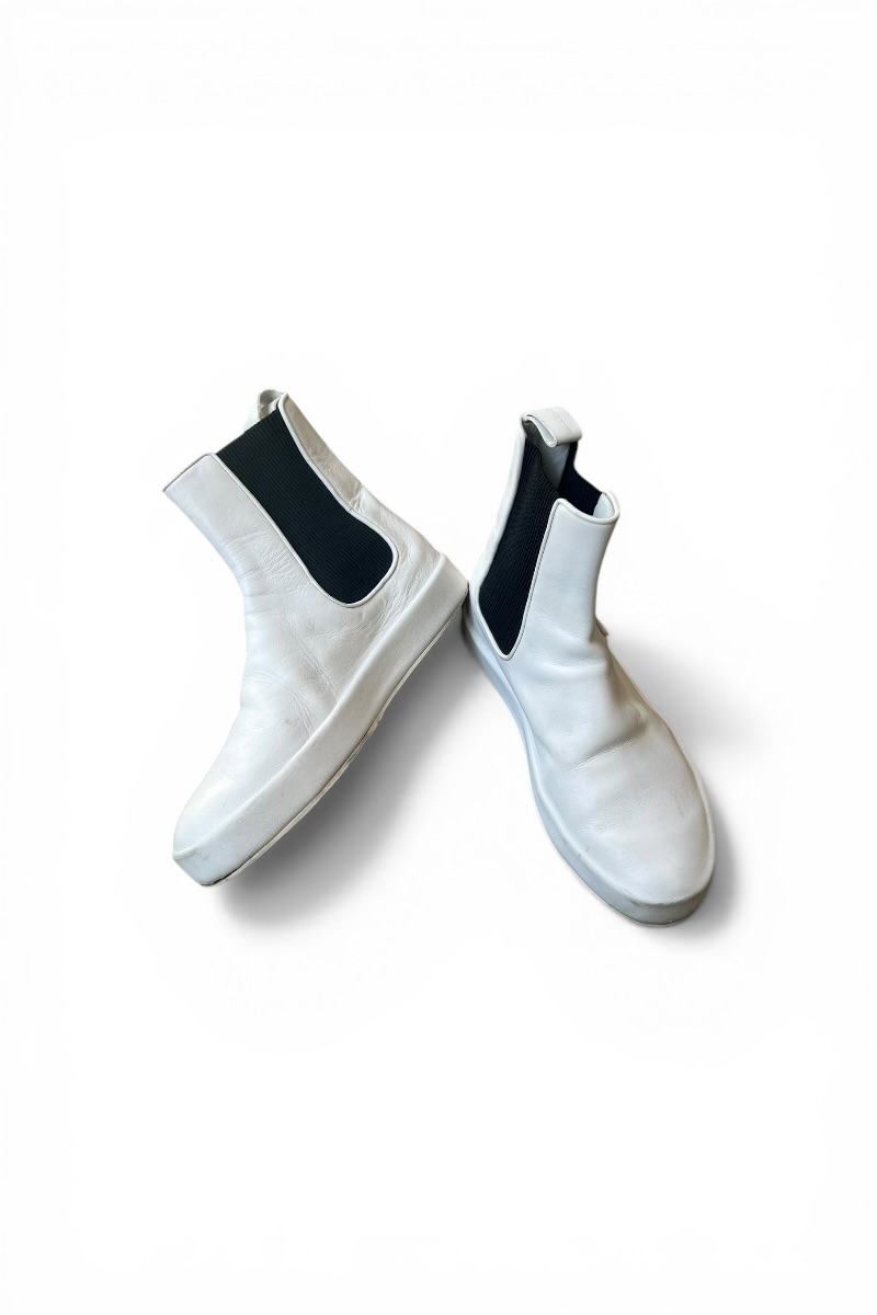 【中古】JIL SANDER (ジル サンダー) MADE IN ITALY LEATHER SIDE GORE BOOTS イタリア製 サイドゴア レザーブーツ / WHITE [SIZE: 43 (27.5cm相当) USED]｜JULIUS NYC