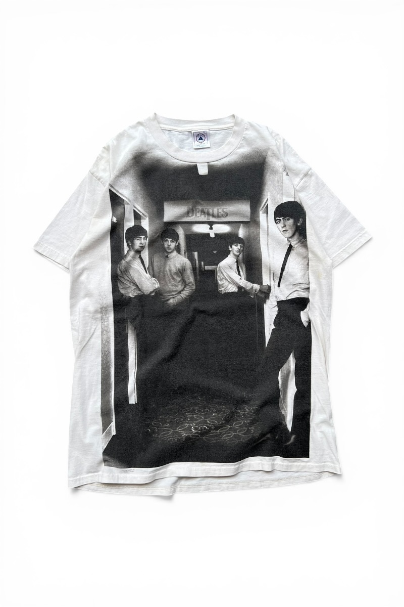 【中古】DELTA (デルタ) 90'S THE BEATLES MARYLEBONE PHOTO BAND T-SHIRT 90年代 ザ ビートルズ メリルボーン バンド Tシャツ / WHITE [SIZE: L USED]｜JULIUS NYC