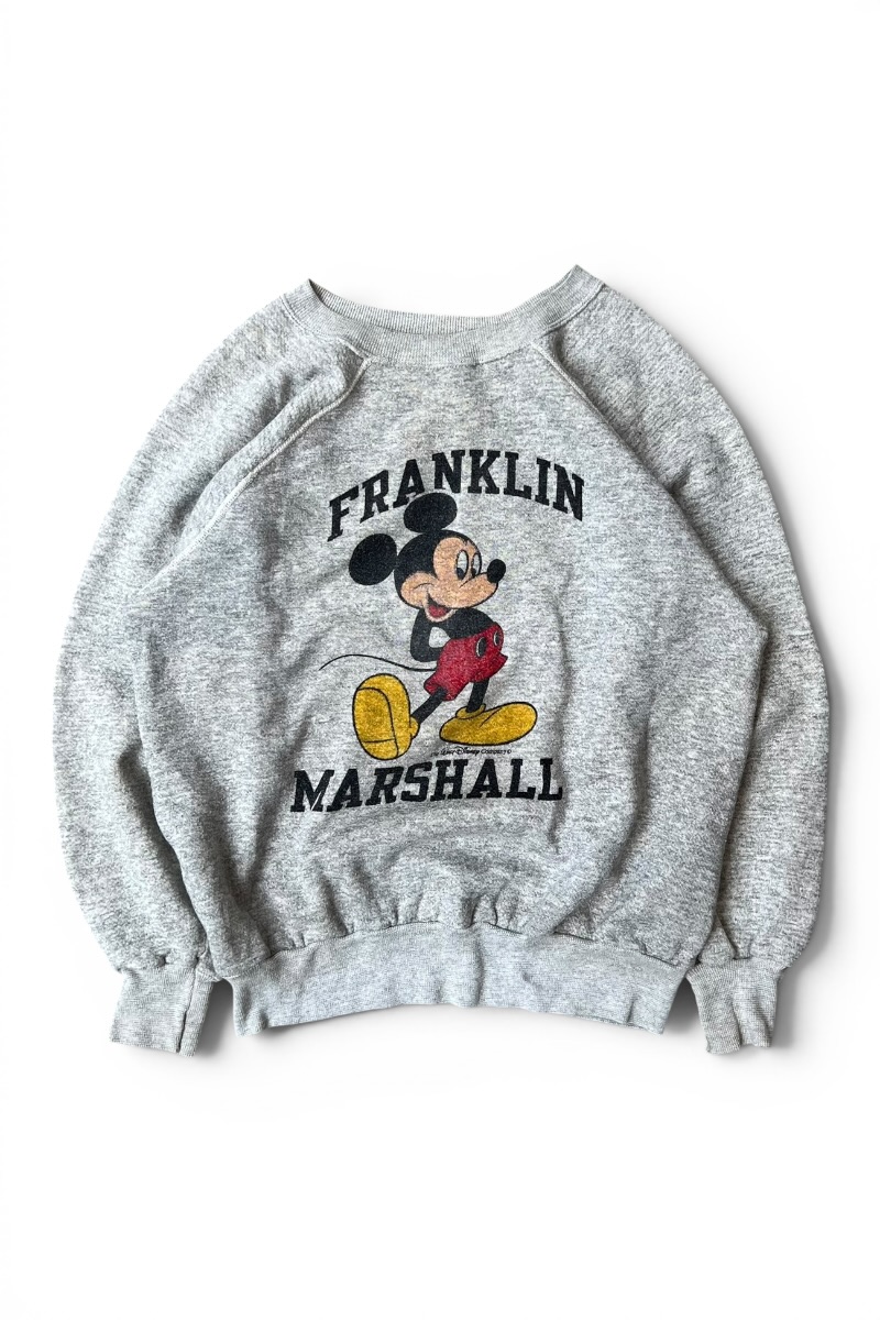 【中古】CHAMPION (はやりっ児) MADE IN USA 80\u0027S FRANKLIN MARSHALL COLLAGE ＭICKEY SWEATSHIRT 亜米利加製 80年月日 フランクリン マーシャル 分科大学 パディ トレーナー / GRAY [SIZE: L USED]