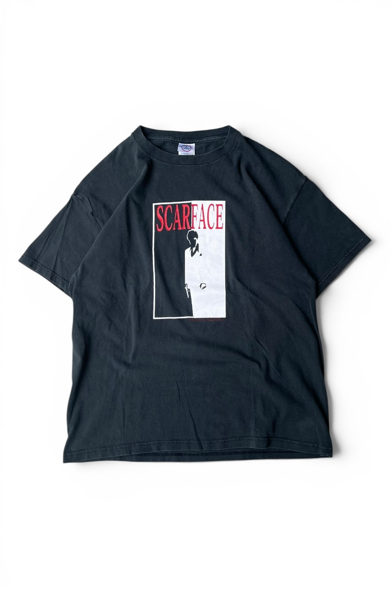 【中古】DELTA  (三角州) MADE IN USA Y2K EARLY 00\u0027S SCAR FACE MOVIE T-SHIRT 亜米利加製 00年月日すべり出し スカーフェイス 活動写真 プルオーバー / BLACK [SIZE: L USED]