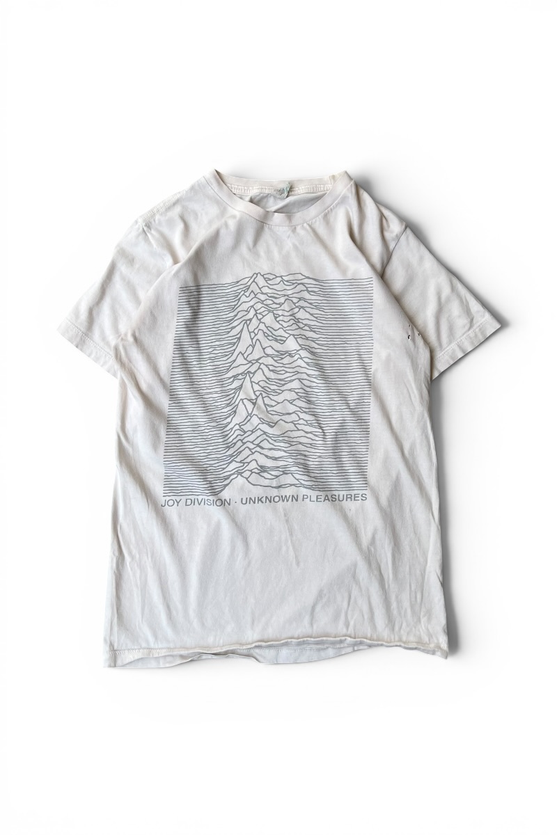 【中古】PACIFIC STCH (パシフィック セブンティーンクラブハウス) MADE IN USA 90\u0027S JOY DIVISION MUSIC T-SHIRT USA製 90年月日 ジョイディビジョン ダンス楽隊 プルオーバー / OFF WHITE [SIZE: S USED]