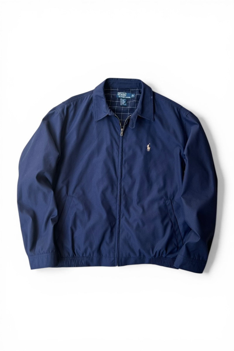 【中古】POLO BY RALPH LAUREN (ポロ バイ ラルフローレン) 90\u0027S ZIP UP JACKET 90年月日 ジップ 引きあげる 上衣 / NAVY [SIZE: L USED]