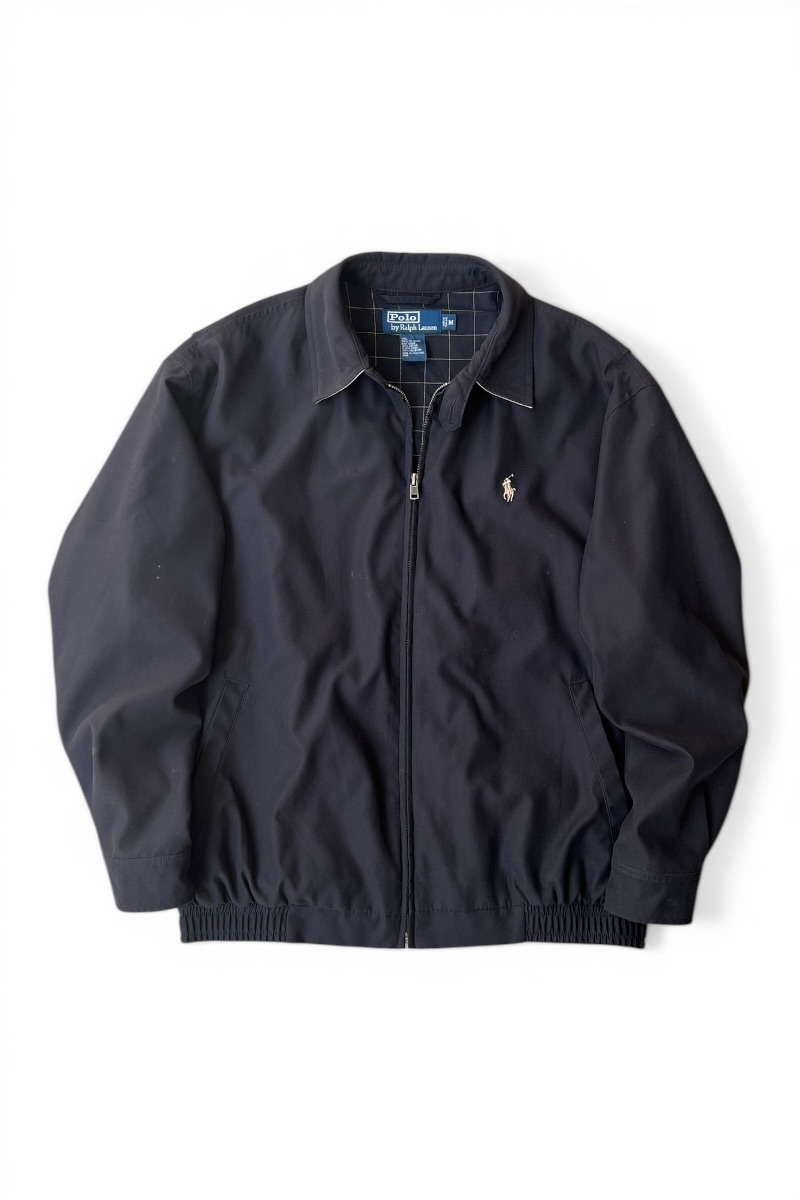 【中古】POLO BY RALPH LAUREN (ポロ バイ ラルフローレン) 90\u0027S ZIP UP JACKET 90年月日 ジップ 引き上げる 上衣 / BLACK  [SIZE: M USED]