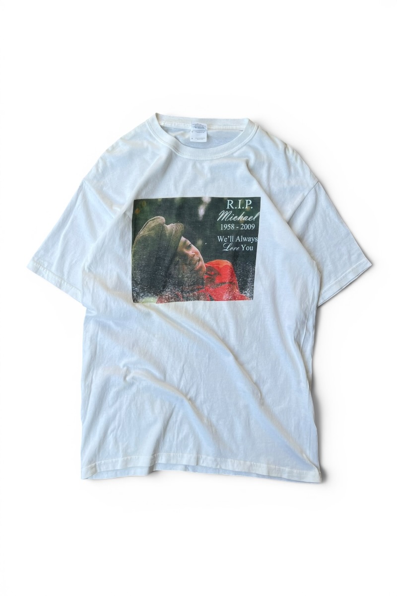 【中古】GILDAN (ギルダン) 09\u0027S Y2K MICHAEL JACKSON MUSIC T-SHIRT 09年 マイケル ジャクソン 笛竹 プルオーバー / WHITE [SIZE: M USED]