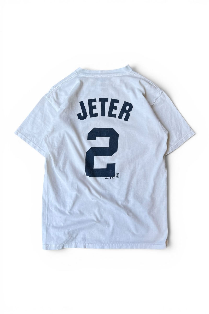 【中古】MAJESTIC (マジェスティック) 08\u0027S Y2K JETER T-SHIRT 08年 JETER プルオーバー / WHITE [SIZE: M USED]
