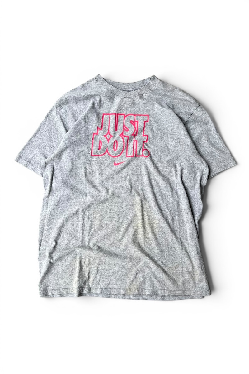 【中古】NIKE (ナイキ) MADE IN MEXICO Y2K EARLY 00\u0027S JUST DO IT T-SHIRT メキシコ合衆国製 00年月日 ジャスト ドゥ イット プルオーバー / GRAY [SIZE: 2XL USED]
