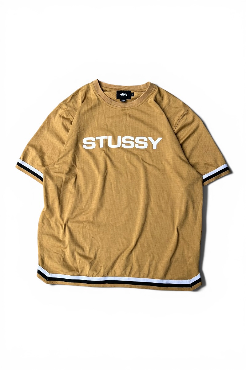 【中古】STUSSY （ステューシー） 16SS GAME SHIRT 16年春夏 力くらべ ティーシャツ / BEIGE [SIZE: L USED]