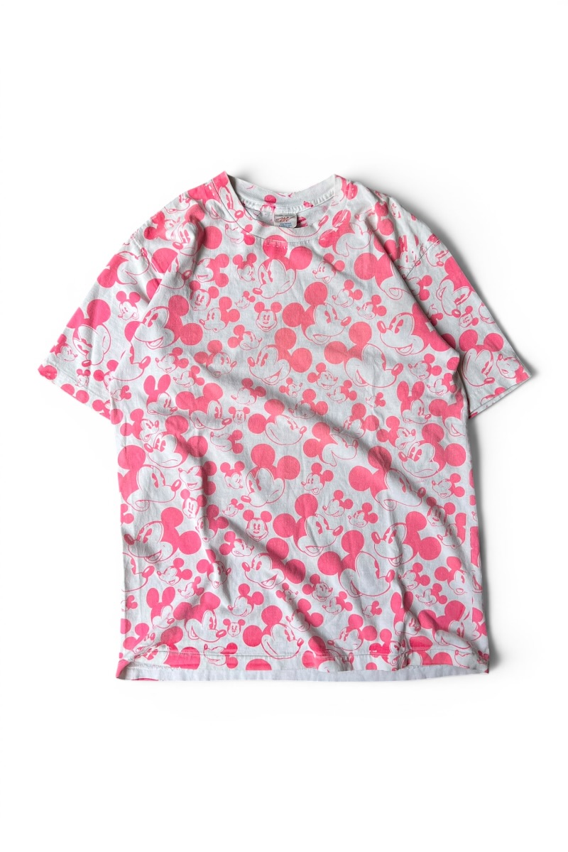 【中古】 AMERICAN MARKETING WORKS （アメリカン 販売 ワークス） MADE IN USA 80-90\u0027S MICKEY ALL-PRINTED T-SHIRT 亜米利加製 80~90年月日 パディ オール刷り上げる プルオーバー / PATTERN [SIZE: L USED]