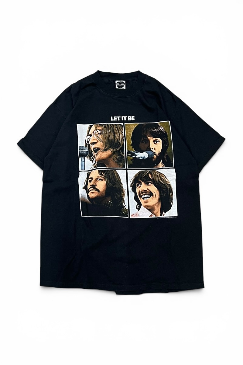 【中古】THE BEATLES (ザ ビートルズ) MADE IN USA 04\u0027S THE BEATLES LET IT BE PRINT BAND T-SHIRT USA製 04年 ザ ビートルズ ネットボール イット ビー ダンス楽隊 プルオーバー / BLACK [SIZE: L USED]
