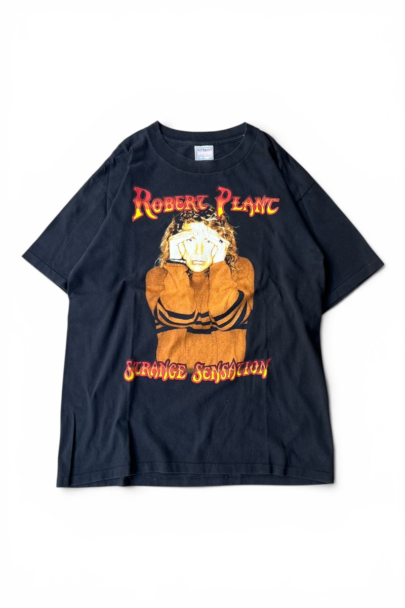 【中古】ALL SPORT (オール スポーツ) MADE IN MEXICO 01'S ROBERT PLANT STRANGE SENSATION TOUR PRINT BAND T-SHIRT メキシコ製 01年 ロバート プラント ストレージ センセーション ツアー バンド Tシャツ / BLACK [SIZE: L USED]｜JULIUS NYC
