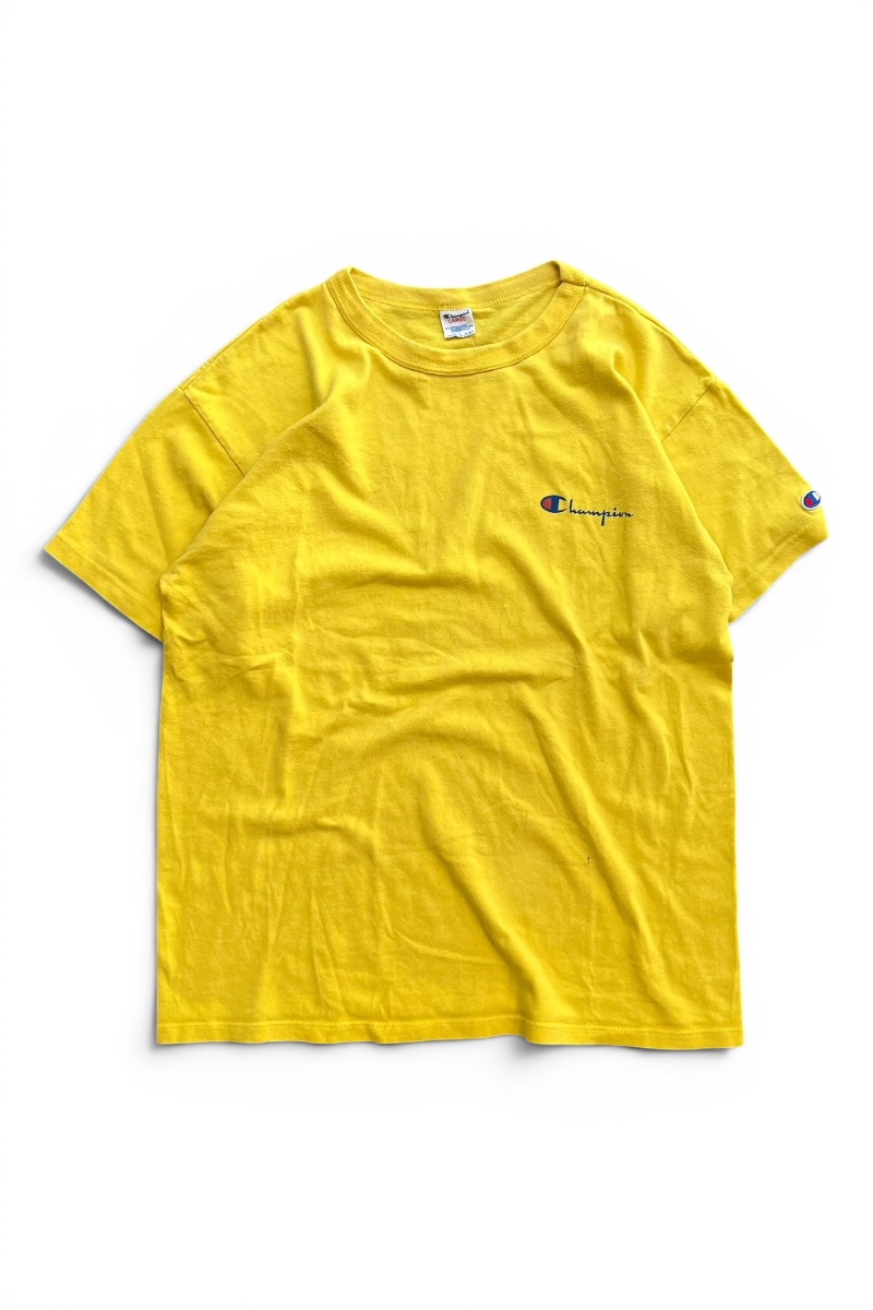 【中古】CHAMPION (はやりっ子) MADE IN USA 80\u0027S T-SHIRT USA製 80年月日 プルオーバー / YELLOW [SIZE: L USED]