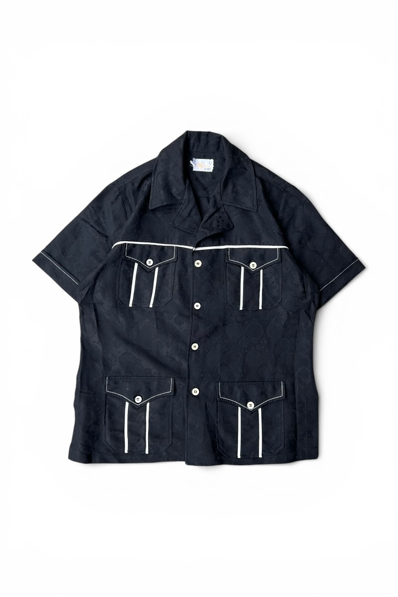 【中古】D\u0027GALA  (ディガラ) 80\u0027S 4 POCKETS S/S SHIRT 80年月日 4衣嚢 半袖 プルオーバー / BLACK [SIZE: L USED]