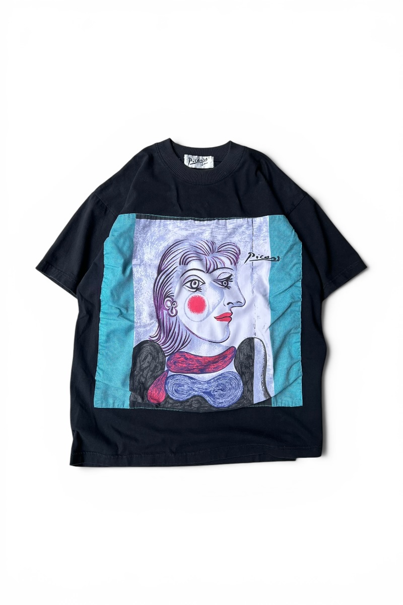 【中古】PICASSO (パブロ・ピカソ) 90\u0027S PABLO PICASSO DORA MAAR ART T-SHIRT 90年月日 赤ちょうちんロ パブロ・ピカソ ドラ・マールのすがた絵 作物 プルオーバー / BLACK [SIZE: L USED]