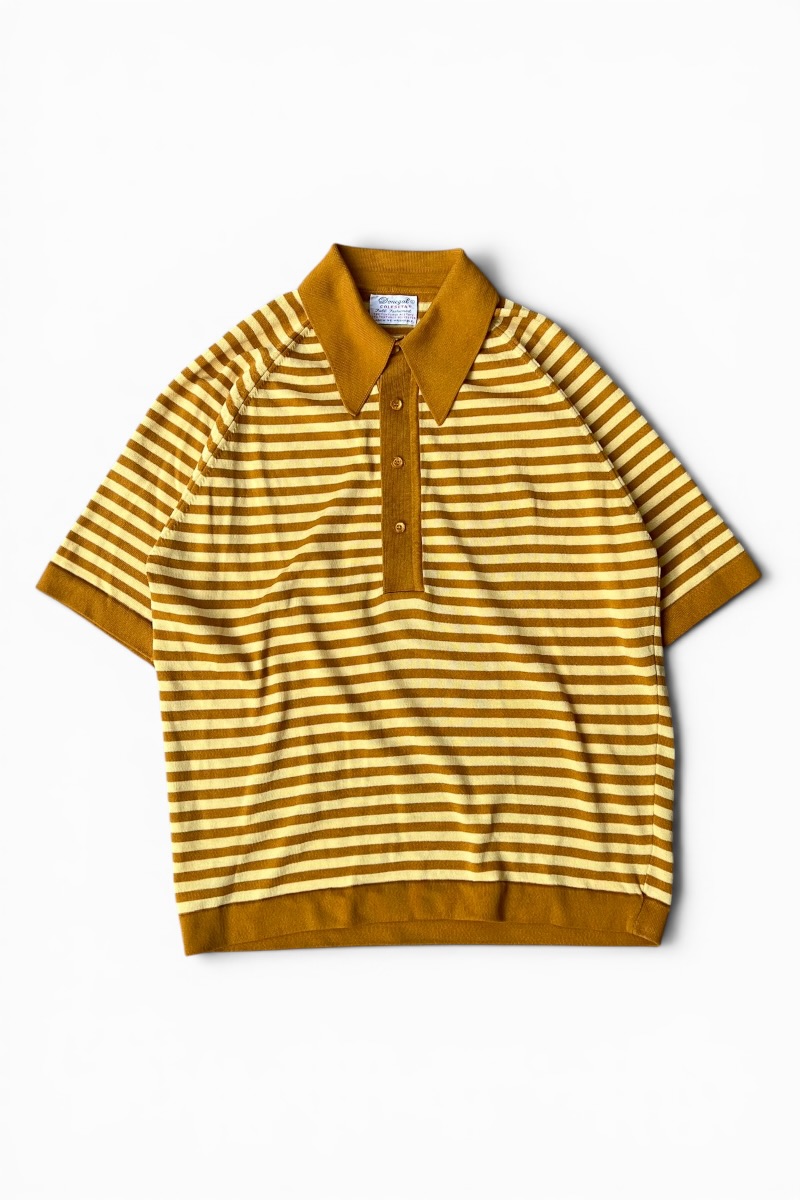 【中古】DONEGAL (ドネガル) 70\u0027S BORDER S/S POLO SHIRT 70年月日 間借り人 半袖 スポーツシャツ / YELLOW [SIZE: L USED]