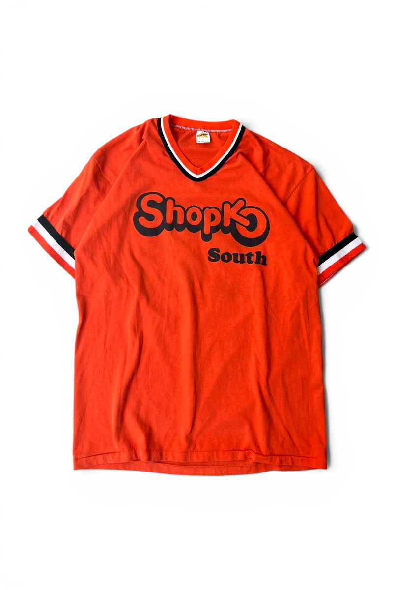 【中古】RUSSELL  (ラッセル) MADE IN USA 70-80\u0027S V-NECK T-SHIRT USA製 70-80年月日 V素っ首 プルオーバー / ORANGE [SIZE: L USED]