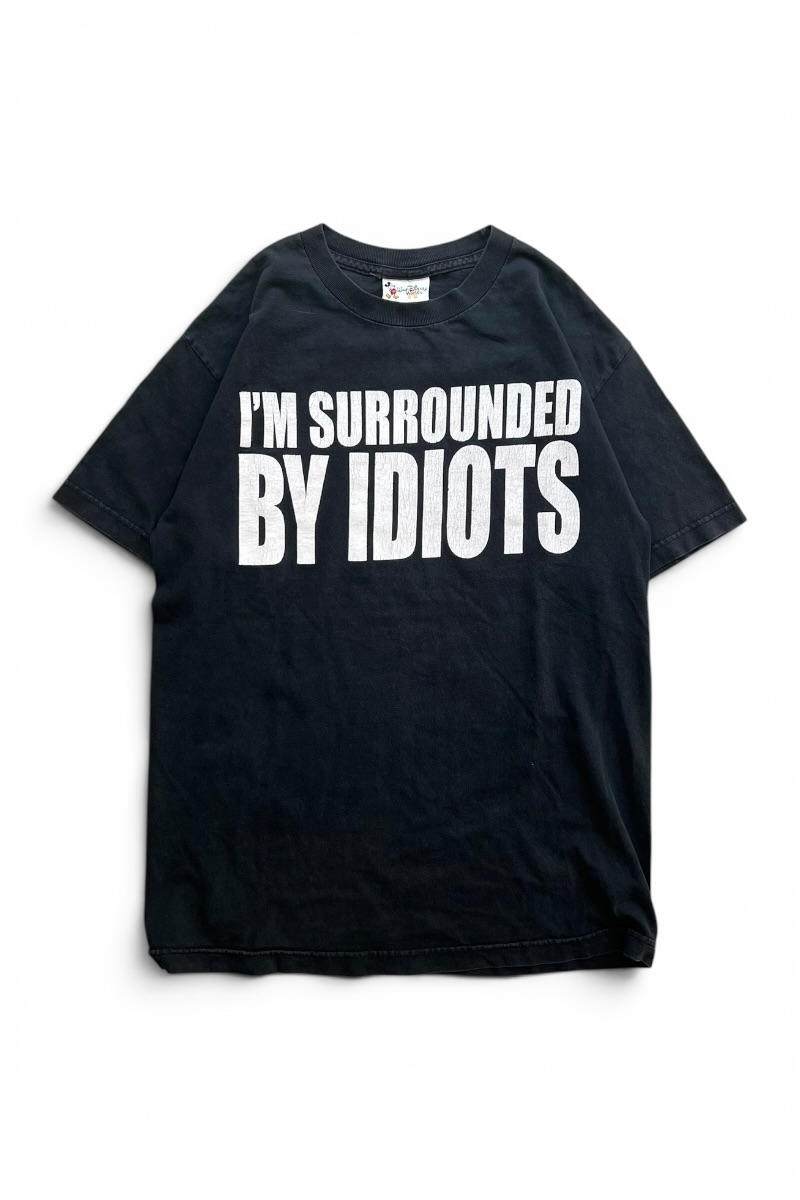 【中古】WALT DISNEY WORLD (ウォルト ウォルトディズニー 世界) Y2K EARLY 00\u0027S LION KING IDIOTS MESSAGE T-SHIRT 00年月日 百獣の王第一人者 申したて 第八芸術 プルオーバー / BLACK [SIZE: L USED]