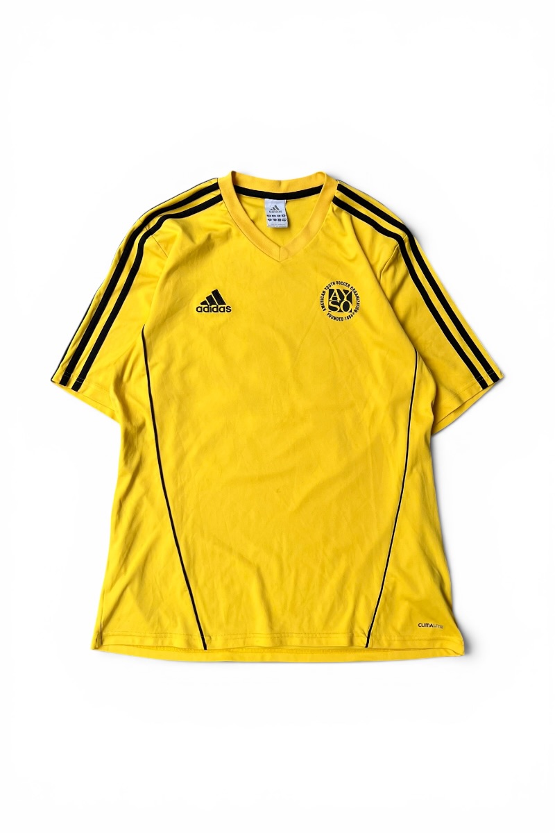 【中古】ADIDAS (アディダス) 90\u0027S V-NECK FOOTBALL GAME SHIRT 90年月日 Vのど首 蹴球 取り組みプルオーバー / YELLOW [SIZE: L USED]