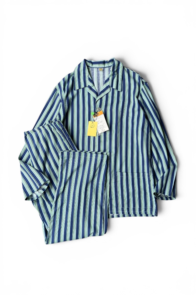 【中古】TRUSO (トラソ) 70-80\u0027S PAJAMA SET UP 70-80年月日 パジャマ 仕掛ける 引き上げる / STRIPE [SIZE: SHIRTS L PANTS L DEADSTOCK/NOS]