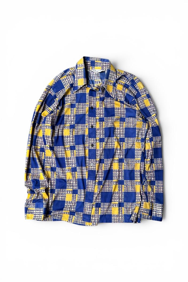 【中古】DESIGNERS CHOICE (デザイナーズ より分ける) 70\u0027S L/S DESIGN SHIRT 70年月日 長袖 ひな型 プルオーバー / PATTERN [SIZE: L USED]