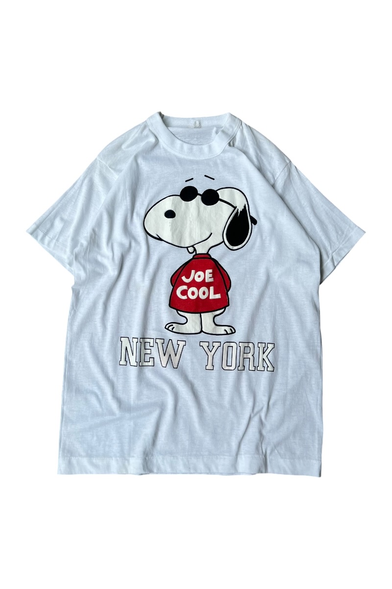 【中古】80\u0027S JOE COOL SNOOPY T-SHIRT 80年月日 ジョー 労働者の一団 おせっかい プルオーバー / WHITE [SIZE: M USED]