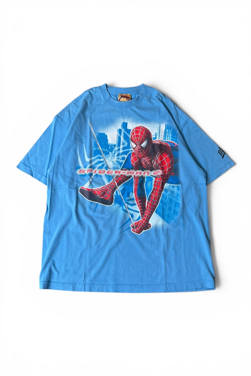 【中古】SPIDER MAN 2 (スパイダーマン2) MADE IN MEXICO 04\u0027S Y2K SPIDER-MAN MOVIE T-SHIRT メキシコ合衆国製 04年 スパイダーマン 2 活動写真 プルオーバー / LIGHT BLUE [SIZE: XL USED]