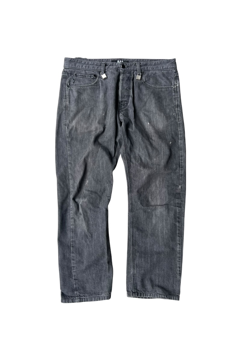 【中古】RAF BY RAF SIMONS (気が大きい バイ ラフシモンズ) MADE IN ROMANIA DENIM PANTS ルーマニア製 ジーンズ ズボン下 / BLACK [SIZE: 32 USED]