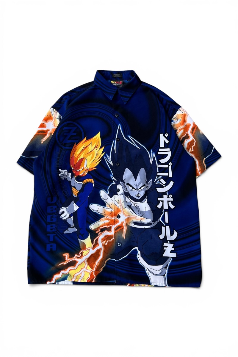【中古】DORAGON BALL Z (火竜どんぶり鉢 ゼット) Y2K 01\u0027S VAGETA GRAPHIC S/S SHIRT 01年 ベジータ グラフィック 半袖 プルオーバー / BLUE [SIZE: M USED]