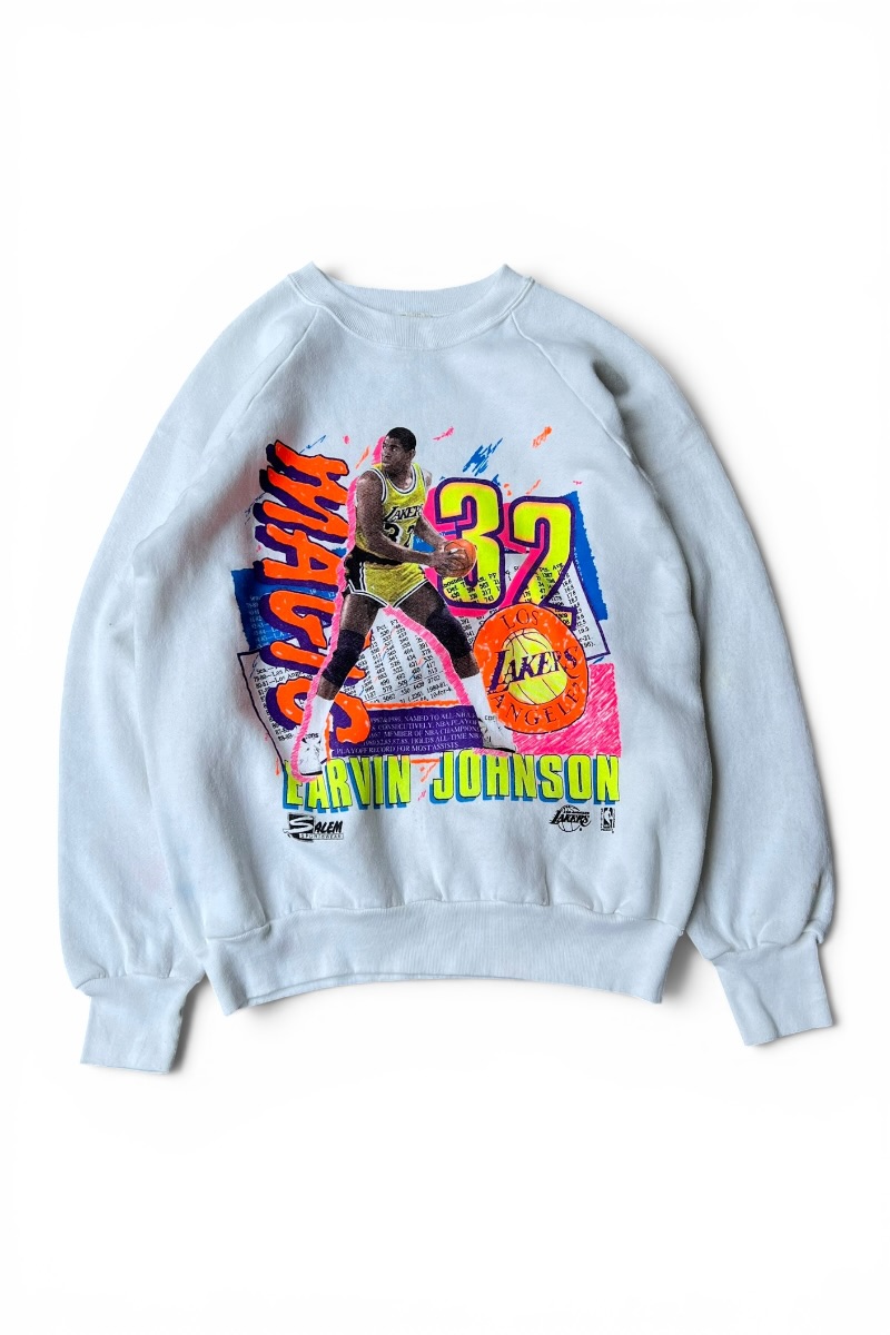 【中古】FRUIT OF THE LOOM (フルーツ オブ ザ お部屋) MADE IN USA 90\u0027S NBA LAKERS SWEATSHIRT USA製 90年月日 NBA レイカーズ トレーナー / WHITE [SIZE: L USED]