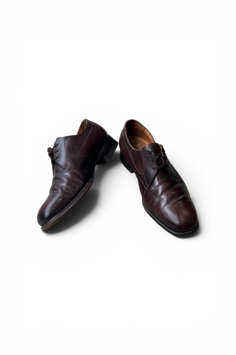 【中古】70'S PLAIN TOE LEATHER SHOES 70年代 プレーン トゥ レザー シューズ / BROWN [SIZE: US9.5(27.5cm相当) USED]｜JULIUS NYC