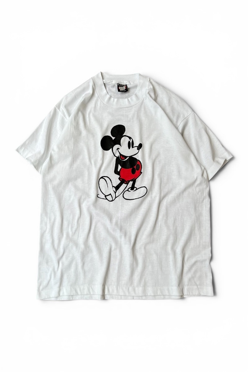 【中古】SCREEN STARS (スクリーン スターズ) MADE IN USA 90'S MICKEY T-SHIRT USA製 90年代 ミッキー Tシャツ / WHITE [SIZE: XL USED]｜JULIUS NYC