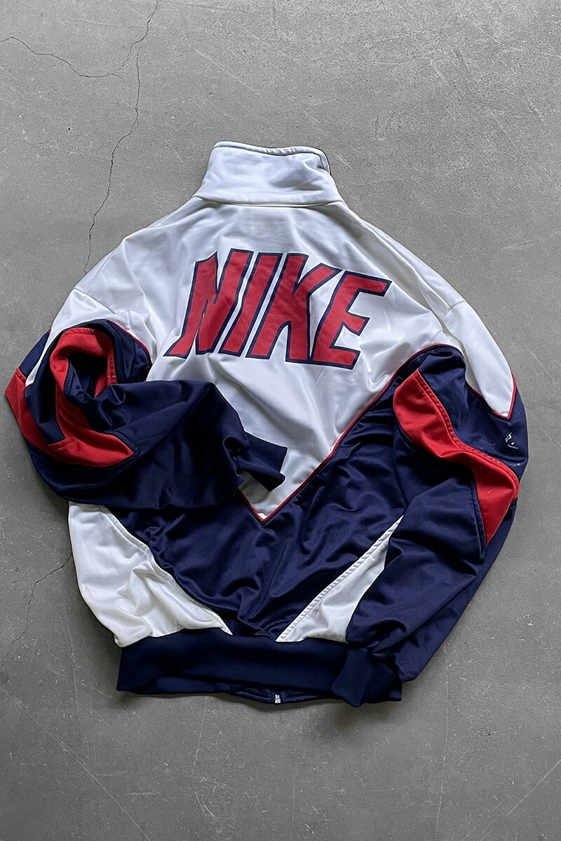 【中古】NIKE (ナイキ) 90\u0027S ZIP UP TRACK JACKET 90年月日 ジップアップ 貨物自動車上衣 WHITE  [SIZE: M USED]