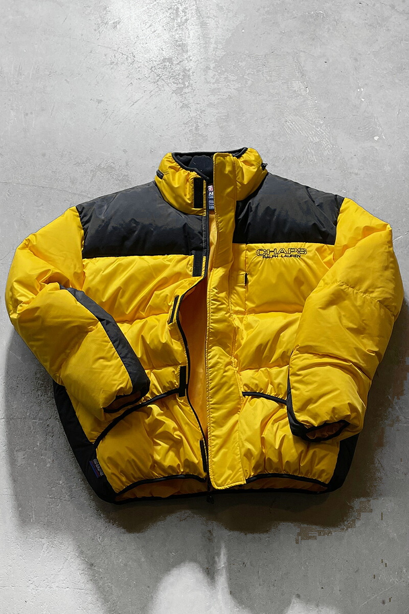 【中古】CHAPS RALPH LAUREN (チャプス ラルフ ローレン) Y2K EARLY 00 DOWN JACKET 00年代 ダウン ジャケット YELLOW  [SIZE: M USED]