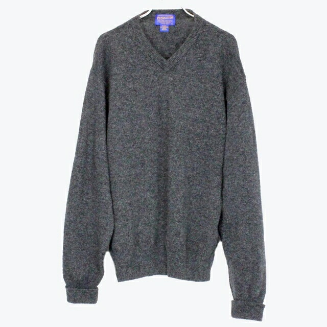 【中古】PENDLETON (ペンドルトン) 90'S V-NECK LAMBS WOOL KNIT SWEATER コットンニットセーター [SIZE:M USED]
