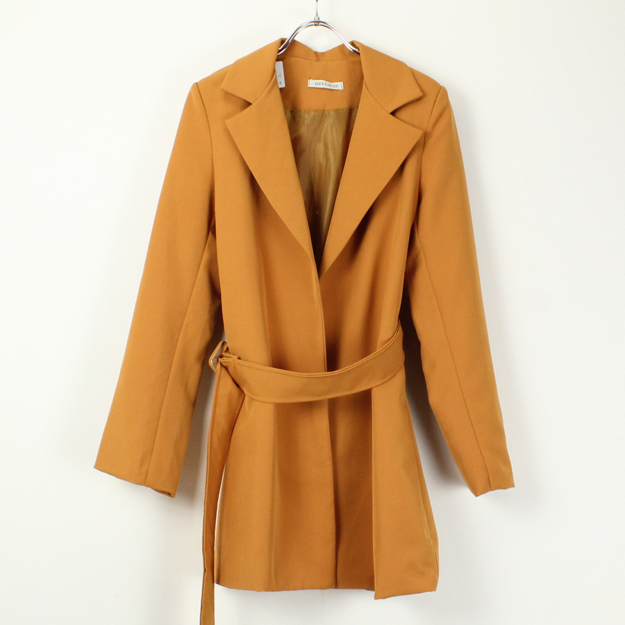 【WOMENS】【中古】【貨物輸送無料】(KA) BELLAVIE(ベラビー) MADE IN ITALY GOWN JACKET 部屋着 上衣 CAMEL [SIZE: M好いかげんに USED] コート・ジャケット-レディースファッション