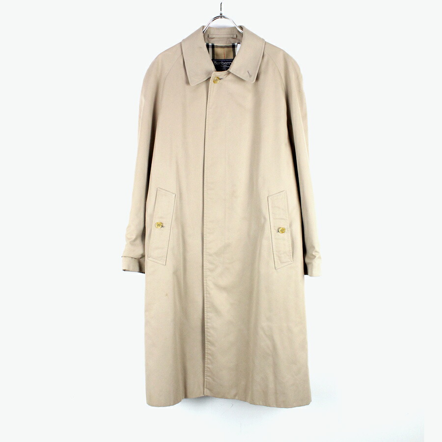 【中古】【送料無料】(KA) BURBERRYS (バーバリーズ) MADE IN ENGLAND 80-90'S BALMACAAN COAT イングランド製 80-90年代 バルマカーン コート BEIGE [SIZE: 44 USED]