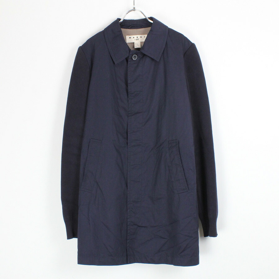 【中古】(KA)  MARNI AT H\u0026M (マル二アンドエイチアンドエム) REFLECTOR WORK JACKET リフレクター 細工物 上衣 NAVY [SIZE: 46 USED] メンズファッション-コート・ジャケット
