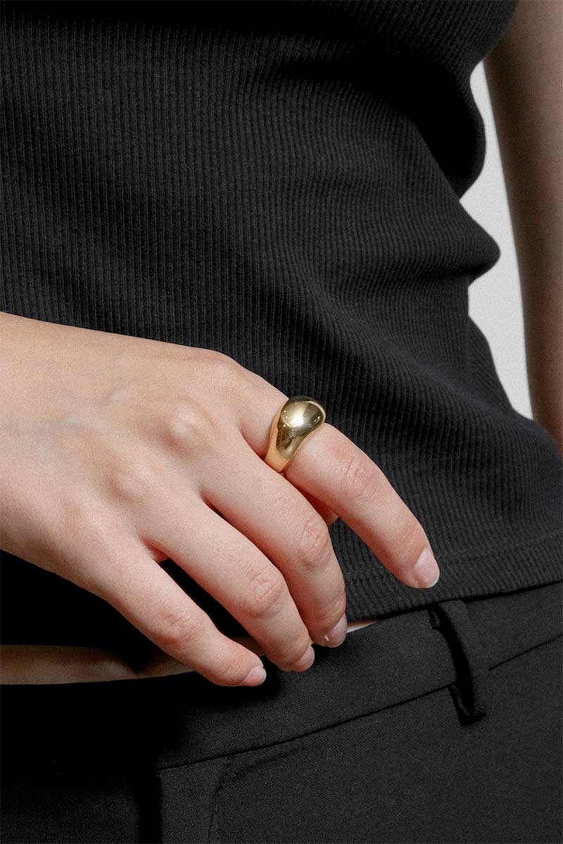 【SALE】【レディース新品】WOLF CIRCUS ウルフサーカス VENTI RING ゴールドデザインリング 14K GOLD PLATED BRONZE［NEW]｜JULIUS NYC